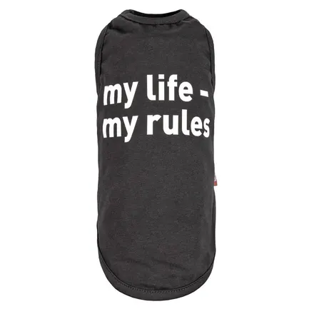 Борцівка Pet Fashion «my life - my rules» для собак, розмір XS2, чорна