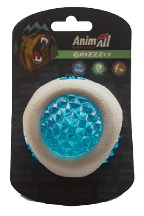 Іграшка AnimAll GrizZzly LED-м'яч що світиться, біло-синій, 7.7 см