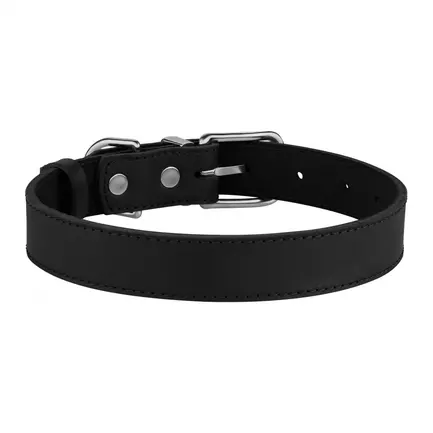 Нашийник для Собак Шкіряний BronzeDog Classic з Хромованою Фурнітурою Чорний XL: додаткове фото 3