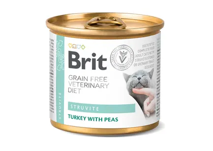 Вологий корм Brit GF VetDiet Struvite для котів, при сечокам'яній хворобі, з індичкою та горохом, 200 г: додаткове фото 3