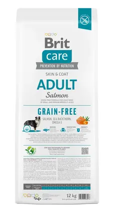 Сухий корм Brit Care Dog Grain-free Adult для собак малих і середніх порід, беззерновий з лососем, 12 кг: додаткове фото 5