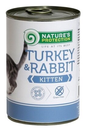 Вологий корм з індичатиною і кролятиною для молодих кошенят Nature&#039;s Protection Kitten Turkey&amp;Rabbit 400г