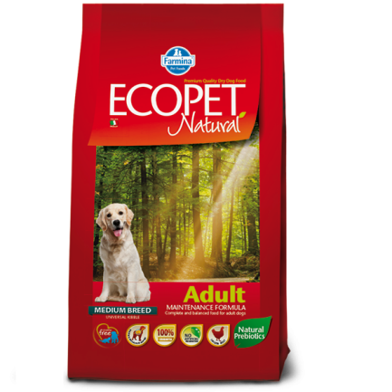 Сухий корм Farmina ECOPET NATURAL Adult Medium для дорослих собак середніх порід, з куркою, 2,5 кг