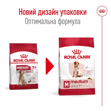 Сухий корм Royal Canin MEDIUM ADULT 7+ для собак зрілого віку середніх порід 4 кг: додаткове фото 2