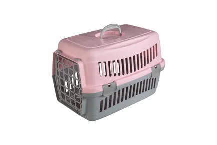 Переноска AnimAll CNR-102 для котів і собак, сіро-рожева, 48.5×32.5×32.5 см