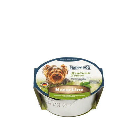 Вологий корм Happy Dog Happy Schale NaturLine KalbReis для собак у вигляді паштету з ягням і рисом, 85 г,1002724