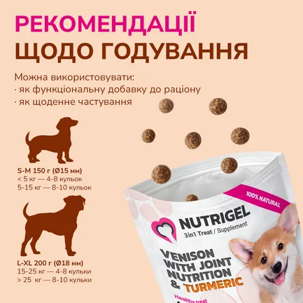 LK Baits Pet Nutrigel Wild Game S-M Функціональні ласощі для собак для суглобів з дичиною та куркумою (Ø 15 мм), 150 г: додаткове фото 5