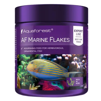 Корм для морських риб AF Marine Flakes 25 г - пластівці з норі та спіруліною для травоїдних і всеїдних риб