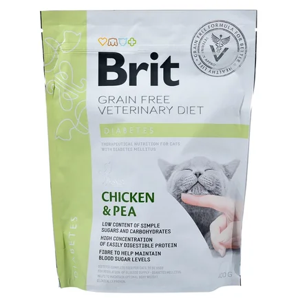 Сухий корм Brit GF VetDiet Cat Diabetes для котів, при цукровому діабеті, з куркою та горохом, 400 г: додаткове фото 3