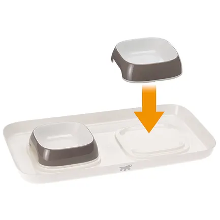 Ferplast GLAM TRAY XS DOVE GREY Лоток з мисками для котів і собак: додаткове фото 4