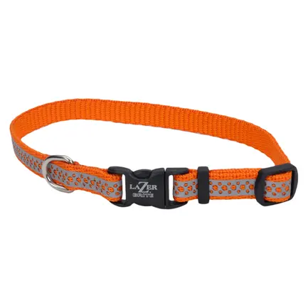Coastal Lazer Brite Reflective Collar КОСТАЛ ЛАЗЕР БРАЙТ світловідбивний нашийник для собак, 1х20-30см Помаранчеві точки