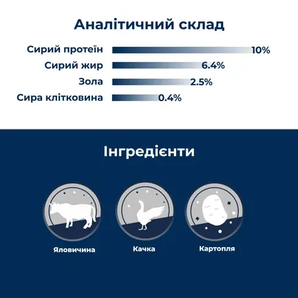Вологий корм Dr.Clauder’s Best Selection №8 200 г для дорослих котів, яловичина та качка з картоплею: додаткове фото 3