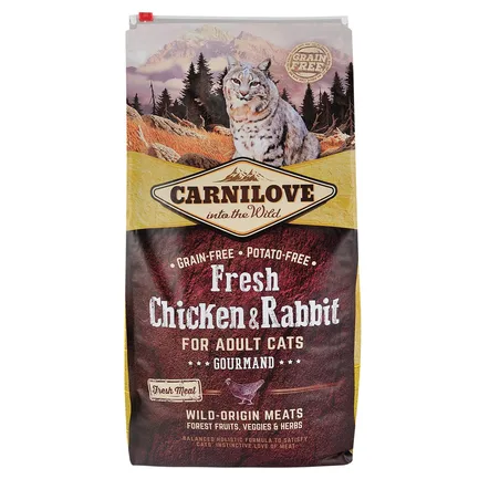 Сухий корм Carnilove Fresh Chicken & Rabbit для дорослих котів, курка та кролик, 6 кг: додаткове фото 3