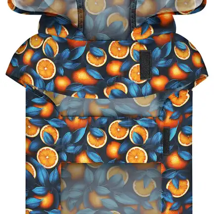 Дощовик-накидка з капюшоном для собак WAUDOG Clothes, малюнок "Апельсини", XL, А 55-61 см, B 68-80 см, С 42-52 см: додаткове фото 4