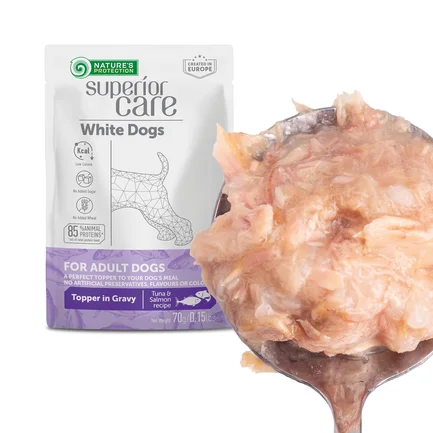 Nature's Protection Superior Care White Dogs Adult Tuna & Salmon Додатковий вологий корм для собак з білим забарвленням з тунцем і лососем, 70 г: додаткове фото 6