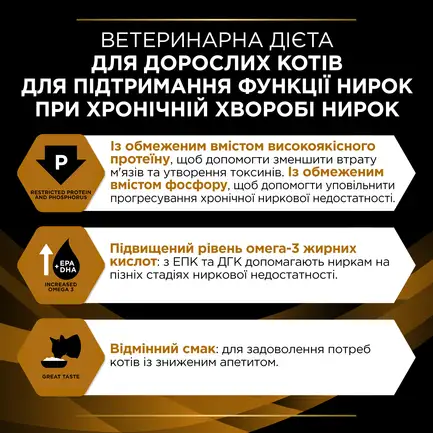 Сухий дієтичний корм PRO PLAN VETERINARY DIETS NF Renal Function Advanced Care для дорослих котів для підтримання функції нирок при хронічній хворобі нирок 5 кг: додаткове фото 8