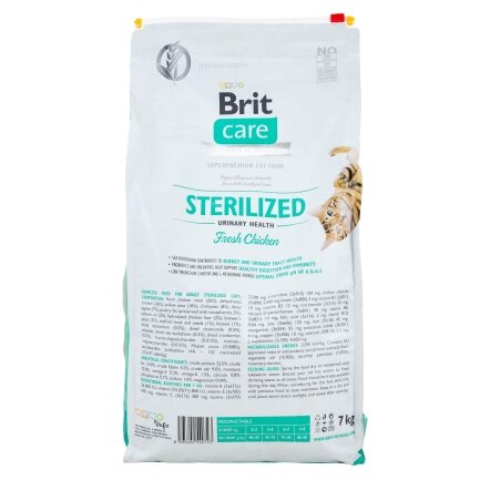 Сухий корм Brit Care Cat GF Sterilized Urinary Health для стерилізованих котів, з куркою, 7 кг — Фото 2