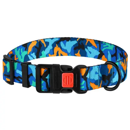 Нашийник для Собак BronzeDog Urban Camo Нейлоновий з Пластиковою Пряжкою Синій L: додаткове фото 3
