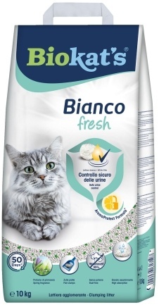 Наповнювач Biokats Bianco Fresh для котячого туалету, бентонітовий, 10 кг