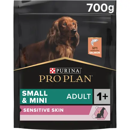 Сухий корм PRO PLAN Small&Mini Adult 1+ Sensitive Skin для дорослих собак дрібних порід з чутливою шкірою з лососем 700 г