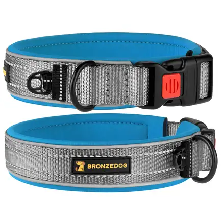 Нашийник для Собак BronzeDog Sport Сіро - Блакитний M