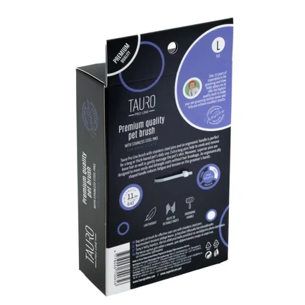 Tauro Pro Line Royal Щітка пластикова тонкі та м'які зубчики з нержавіючої сталі 11 мм, фіолетова, велика 17,5 x 10,6 x 6,2 см: додаткове фото 4