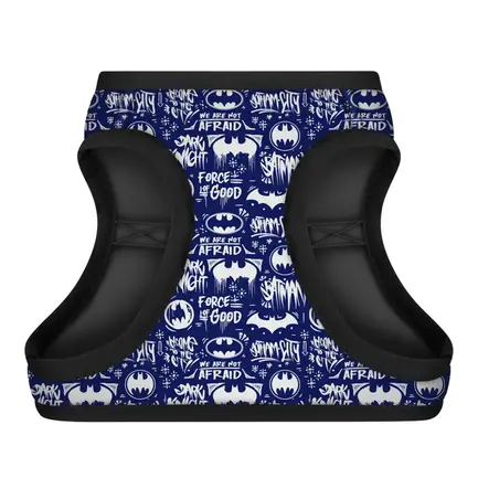 Шлея для собак м'яка WAUDOG Clothes з QR паспортом, малюнок "Бетмен біло-блакитний", XS2, В 28-31 см, С 20-22 см: додаткове фото 2