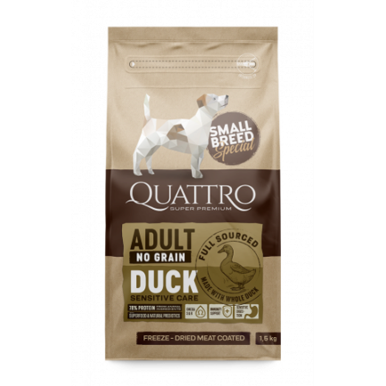 Quattro Adult Duck Small Breed корм для дорослих собак дрібних порід з качкою 7 кг