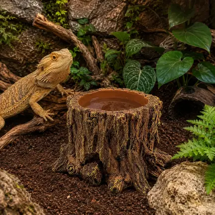 Декорація Hobby Wildwood Stump 15×14,5×9 см - декоративний пень, поїлка, горщик для тераріуму (40849): додаткове фото 3