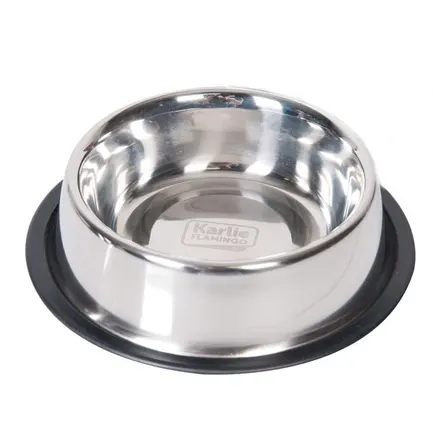 Flamingo Dish Rubber Rim ФЛАМІНГО РУБЕР РІМ миска з гумовим обідком для собак, нержавіюча сталь 0,71 л