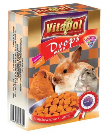 Vitapol Дропси для гризунів, морквяні 75 г.