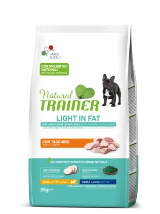 Natural Trainer Super Premium Light in Fat Mini Adult сухий корм для дорослих собак дрібних порід низькокалорійний з індичкою 2 кг