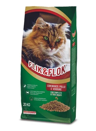 Flik & Flock Корм для котів з яловичиною, куркою, злаками та овочами, підтримка шкіри та шерсті, 20 кг