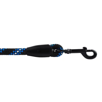 Короткий Повідець для Собак Bronzedog Active з Альпіністського Шнура Світловідбиваючий Чорно-Блакитний L/XL: додаткове фото 3