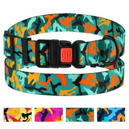 Нашийник для Собак BronzeDog Urban Camo Нейлоновий з Пластиковою Пряжкою Зелений M: додаткове фото 5