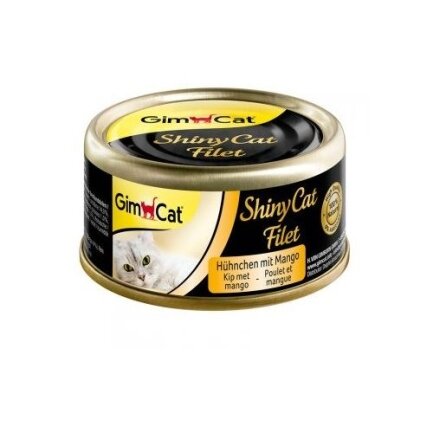 Вологий корм GimCat Shiny Cat Filet для котів, курка та манго, 70 г — Фото 2