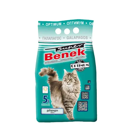 Super Benek Бентонітовий Оптимальний наповнювач для котячого туалету з ароматом морської свіжості 5л