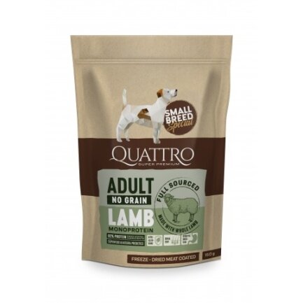 Quattro Adult Lamb Small Breed корм для дорослих собак дрібних порід з ягням 150 г
