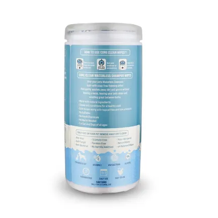 Серветки вологі Pet Clean PET WATERLESS SHAMPOO WIPES для домашніх тварин, швидке очищення складок з медово-вівсяним ароматом 50 шт.: додаткове фото 2