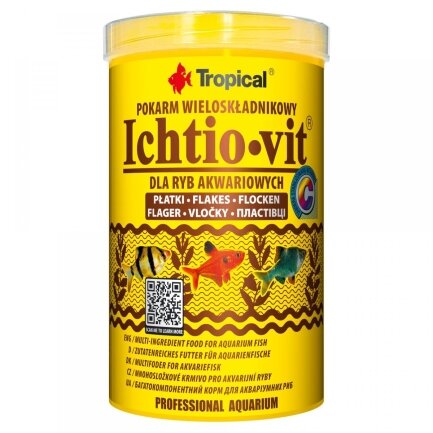 Сухий корм Tropical Ichtio-Vit для всіх акваріумних риб, 200 г (пластівці)