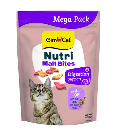 Вітаміни GimCat NUTRI MALT BITES для дорослих котів для виведення грудок шерсті з мальтом 425г