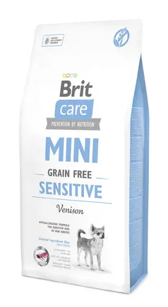 Сухий корм Brit Care GF Mini Sensitive для собак мініатюрних порід з чутливим травленням, з олениною, 7 кг
