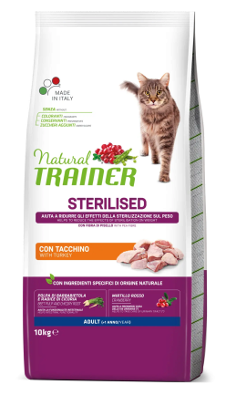 Natural Trainer Super Premium Adult Sterilised сухий корм з індичкою для стерилізованих котів 10 кг