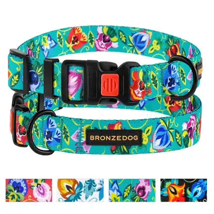 Нашийник для собак BronzeDog Urban Folk нейлоновий з пластиковою пряжкою ментоловий L: додаткове фото 4