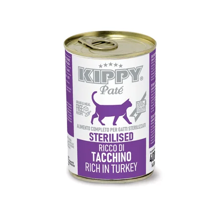 KIPPY вологий корм для стерилізованих котів - паштет з індичкою 400гр