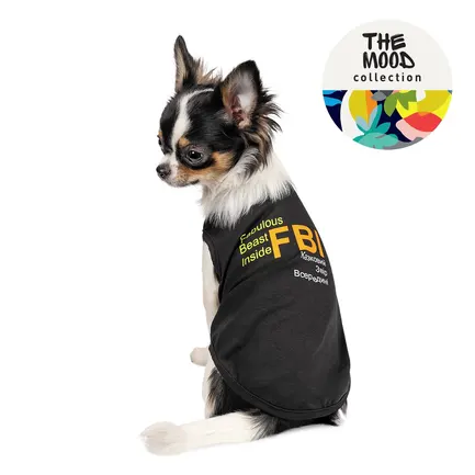 Борцівка Pet Fashion «FBI» для собак, розмір S, чорна: додаткове фото 7