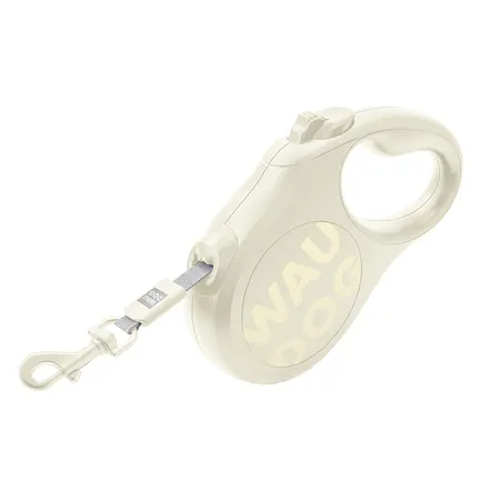 Повідець-рулетка для собак WAUDOG R-leash Monochrome White, M, до 25 кг, 5 м, світловідбивна стрічка, біла