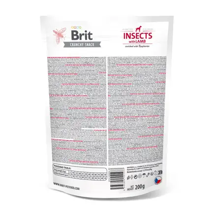 Ласощі для собак Brit Care Dog Crunchy Cracker Insects для травлення, комахи, ягня і малина, 200 г: додаткове фото 3