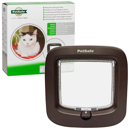 PetSafe Staywell Manual-Locking Cat Flap ПЕТСЕЙФ СТЕЙВЕЛ МАНУАЛ дверцята для котів, з механічним замком Під дерево