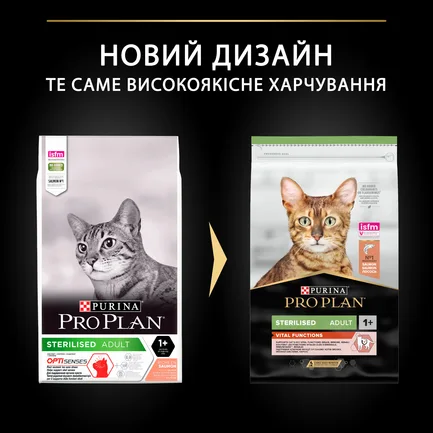 Сухий корм PRO PLAN Sterilised Adult 1+ Vital Functions для дорослих котів після стерилізації з лососем 10 кг: додаткове фото 9
